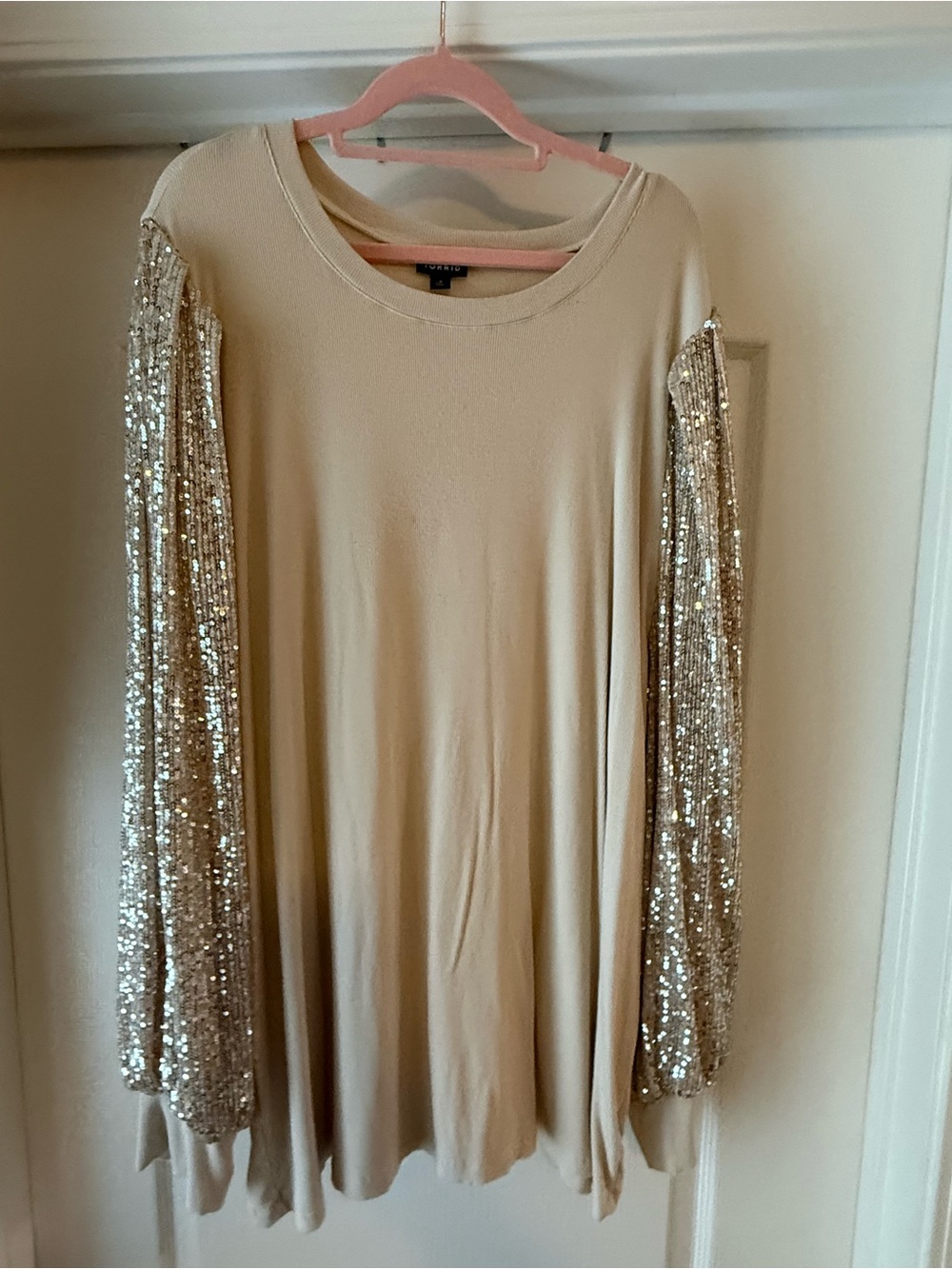 torrid Cream Ribbed Knit Top